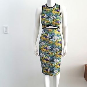 Lashes bodycon cutout floral dress